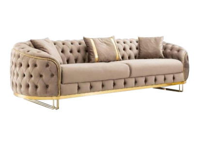 Stilvoller Dreisitzer Wohnzimmer Chesterfield Sofa Luxuriöse Möbel Neu