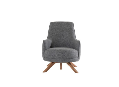 Moderner Wohnzimmer Sessel Einsitzer Polster Relax Sessel Holzfüße Neu