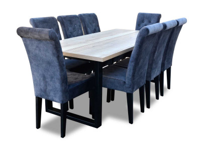 Esszimmer Esstisch 8x Stühle Garnitur Tisch Gruppe 9tlg. Set Komplett