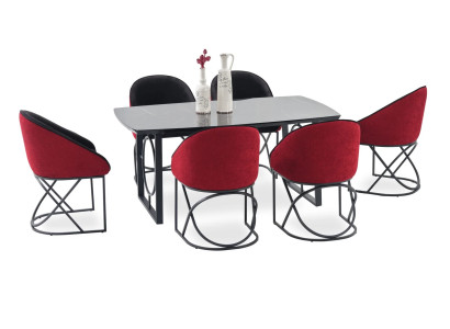 Komplett Set Esstisch 6x Stühle Esszimmer Set Ess Gruppe Tisch Tische 7tlg