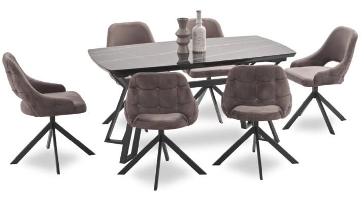 Modern Schwarz Luxus Esstisch Küchentisch Rechteckiger Esszimmertisch Tisch Neu