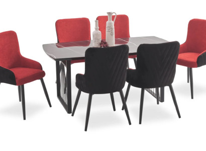 Esstisch + 6x Stühle Essgruppe Esszimmer Set Sitzgarnitur Sitzgruppe Neu