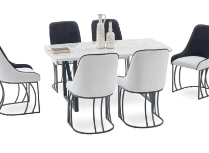 Esszimmer Set Garnitur Tisch 6x Stühle Design Modern Möbel Luxus Esstisch Neu