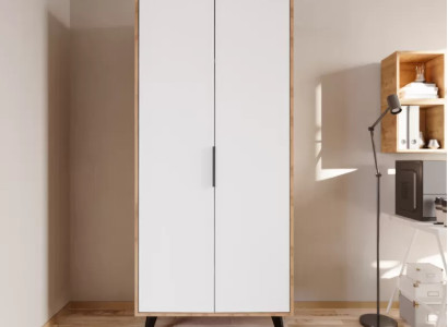 Schlafzimmer Kleiderschrank Modern Design Weiß Braun Zweifarbig Luxus