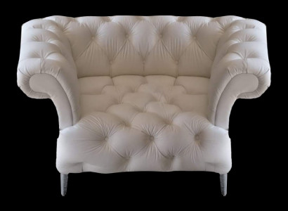 Sessel Weiß Chesterfield Polstermöbel Leder Sitz Modern Einrichtung Neu Möbel