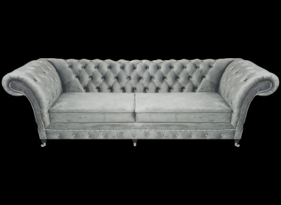 Polstermöbel Grau Sofa Zweisitzer Couch Designer Wohnzimmer Möbel Chesterfield