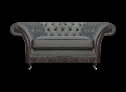 Grau Polstermöbel Sessel Designer Einrichtung Wohnzimmer Neu Chesterfield