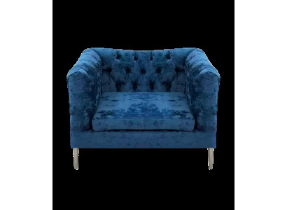 Polstermöbel Blau Sessel Chesterfield Wohnzimmer Modern Polstersitz