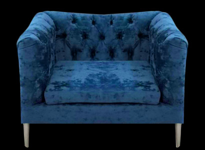 Polstermöbel Blau Sessel Chesterfield Wohnzimmer Modern Polstersitz