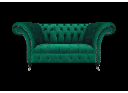 Chesterfield Sofa Zweisitzer Couch Grün Einrichtung Wohnzimmer Polstersofa