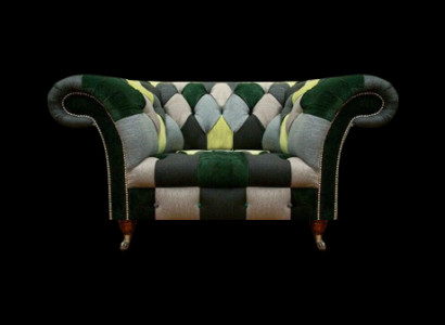 Textil Stoff Sessel Modern Einrichtung Sitzmöbel Polstersessel Chesterfield