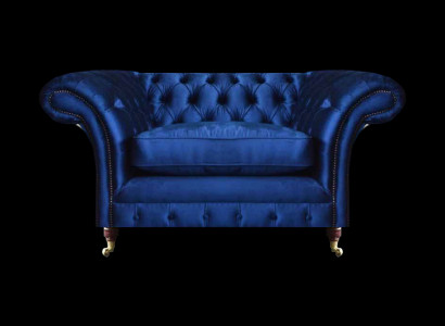 Blau Sessel Modern Chesterfield Sitzmöbel Luxus Wohnzimmer Einrichtung