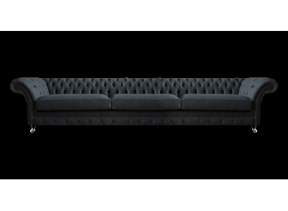 Luxuriöse Schwarze Chesterfield Textilcouch Wohnzimmer Edle Stoffsofas