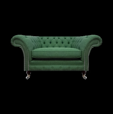 Eleganter Chesterfield Grüner Sessel Wohnzimmer Textil Edler Einsitzer