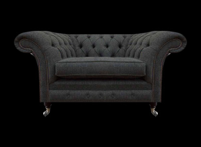 Luxus Chesterfield Sessel Wohnzimmer 1-Sitzer Stoff Wohnzimmer Möbel