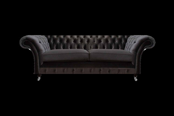 Luxuriöser Chesterfield Schwarzer Zweisitzer Wohnzimmer Sitzmöbel Couch