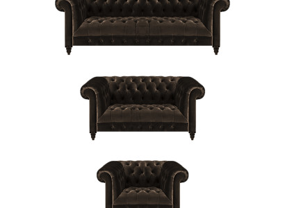 Stilvolle Chesterfield Braune Sofagarnitur Wohnzimmer Moderne Couchen