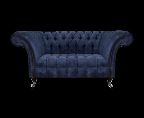 Chesterfield Blaue Polstercouch Wohnzimmer 2-Sitzer Luxus Edle Sitzmöbel