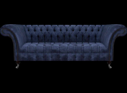 Dunkelblaues Chesterfield Sofa Sitzmöbel Polstercouchen Textil Möbel