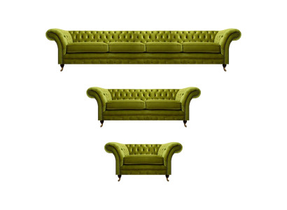 Olivengrüne Chesterfield Sofas Moderne Sitzgarnitur Lehnsessel 2-Sitzer