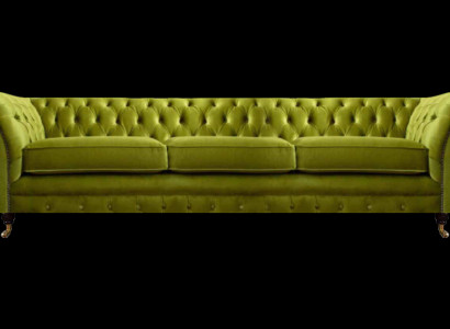 Chesterfield Olivengrüne Polstercouch Bettfunktion Couch Wohnzimmer Möbel