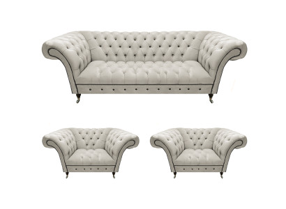 Luxuriöse Chesterfield Möbel Designer 2x Lehnsessel Moderner Dreisitzer