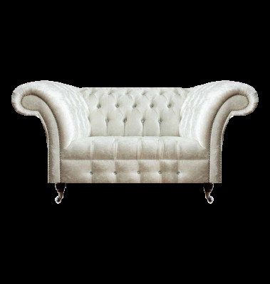 Chesterfield Wohnzimmer Couch Designer Weißes Zweisitzer Sofa Sitzmöbel