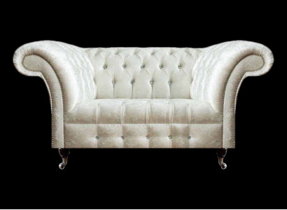 Chesterfield Wohnzimmer Couch Designer Weißes Zweisitzer Sofa Sitzmöbel