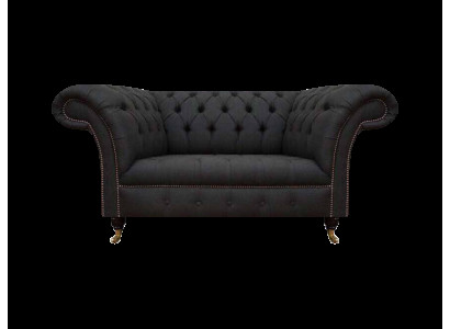 Luxus Chesterfield Sofas Designer Schwarzer Zweisitzer Wohnzimmer Möbel