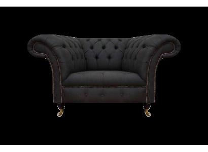 Schwarzer Chesterfield Sessel Designer Sitzmöbel Luxuriöser Einsitzer