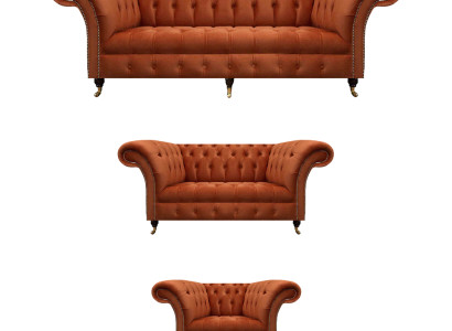 Braune Chesterfield Sitzmöbel Wohnzimmer Designer Couchen 3tlg Garnitur