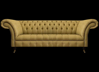 Chesterfield Gelbe Sitzcouch Wohnzimmer Dreisitzer Luxuriöse Edle Möbel