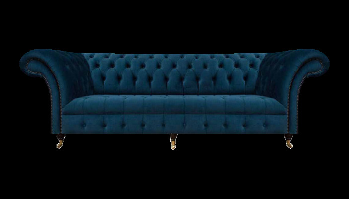 Chesterfield Designer Möbel Dunkelblaue Couch Designer Edle Textilsofas