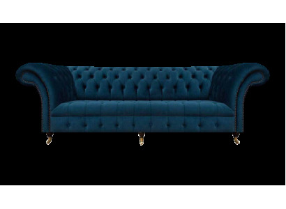 Chesterfield Designer Möbel Dunkelblaue Couch Designer Edle Textilsofas