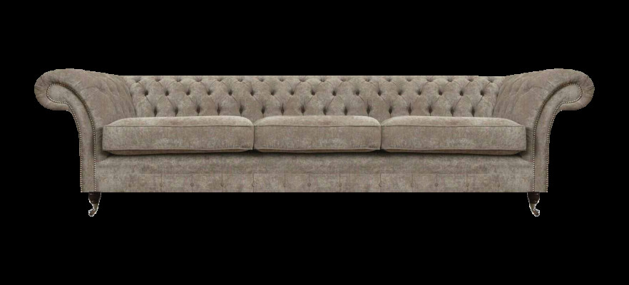 Hellgraue Chesterfield Sitzcouch Polstermöbel Designer Dreisitzer Sofa