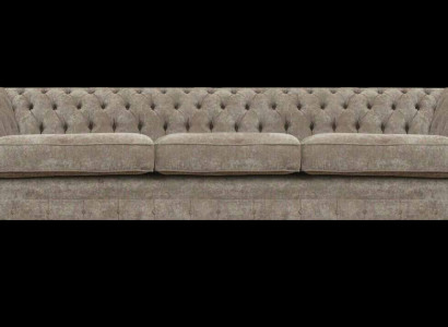Hellgraue Chesterfield Sitzcouch Polstermöbel Designer Dreisitzer Sofa