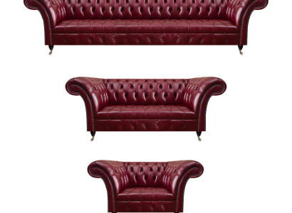 Dunkelrote Chesterfield Ledergarnitur Designer Ledersofas Sitzcouchen