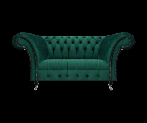 Grüne Chesterfield Polstercouch Designer Zweisitzer Edle Textil Möbel