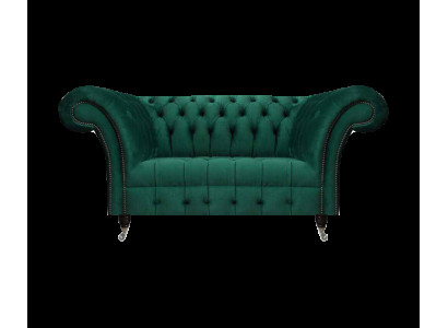 Grüne Chesterfield Polstercouch Designer Zweisitzer Edle Textil Möbel