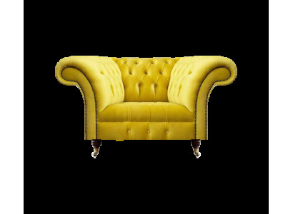Luxuriöser Chesterfield Textilsessel Wohnzimmer Polster Einsitzer Sessel