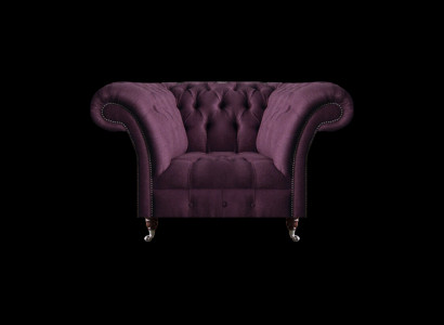 Chesterfield Lila Sessel Wohnzimmer Einsitzer Designer Edler Lehnsessel