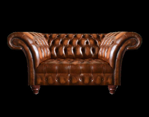 Edler Chesterfield Brauner Leder Dreisitzer Wohnzimmer Sitzcouchen Neu