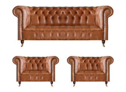 Chesterfield Sitzmöbel Braune Sofas Einsitzer Wohnzimmer Einrichtung