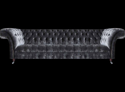 Luxuriöser Chesterfield Viersitzer Designer Einrichtungs Textil Sofa