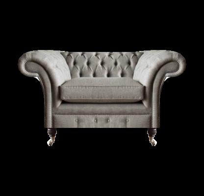 Moderner Chesterfield Einsitzer Wohnzimmer Designer Sessel Textil Möbel