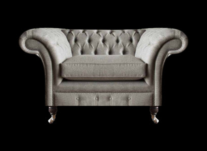 Moderner Chesterfield Einsitzer Wohnzimmer Designer Sessel Textil Möbel