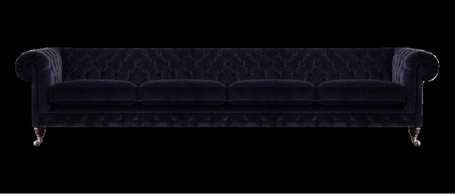 Chesterfield Dunkelblaue 4-Sitzer Couch Wohnzimmer Polster Sitzmöbel