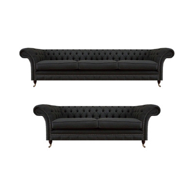 Schicke Chesterfield Couchgarnitur Moderner 3-Sitzer Polster Zweisitzer