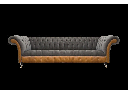 Luxuriöser Chesterfield 4-Sitzer Designer Viersitzer Textil Couch Sofas