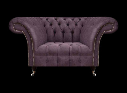 Eleganter Chesterfield Lila Einsitzer Wohnzimmer Sitzmöbel Edler Sessel